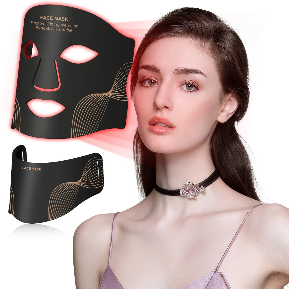 7 Colour LED Face Mask with Neck Panel – Light Therapy for Anti-Ageing, Acne & Skin Rejuvenation